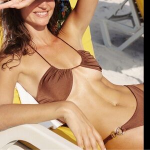 Sommer Swim Naomi Side Toe Bikini Bottom + Xena Halter Bikini Top